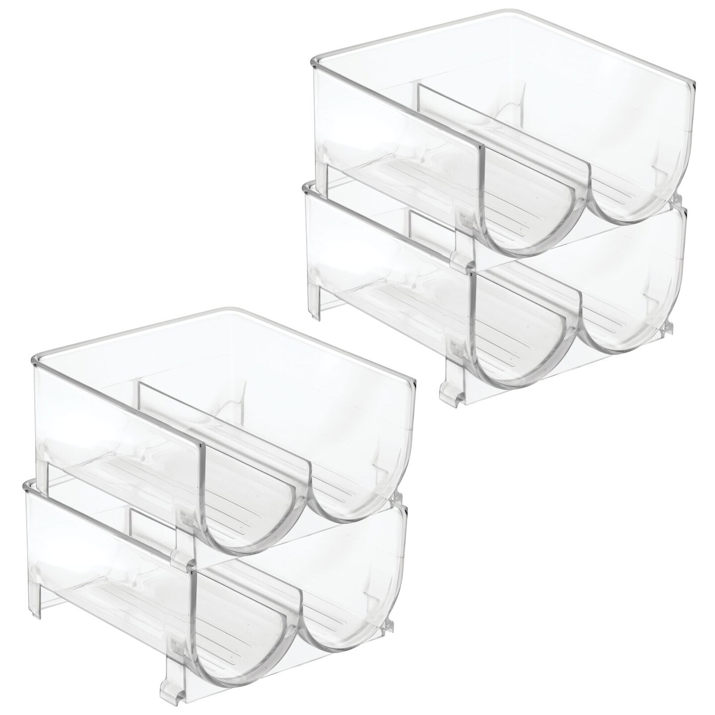 mDesign Plastic Stackable Wine Bottle Storage Organizer Rack