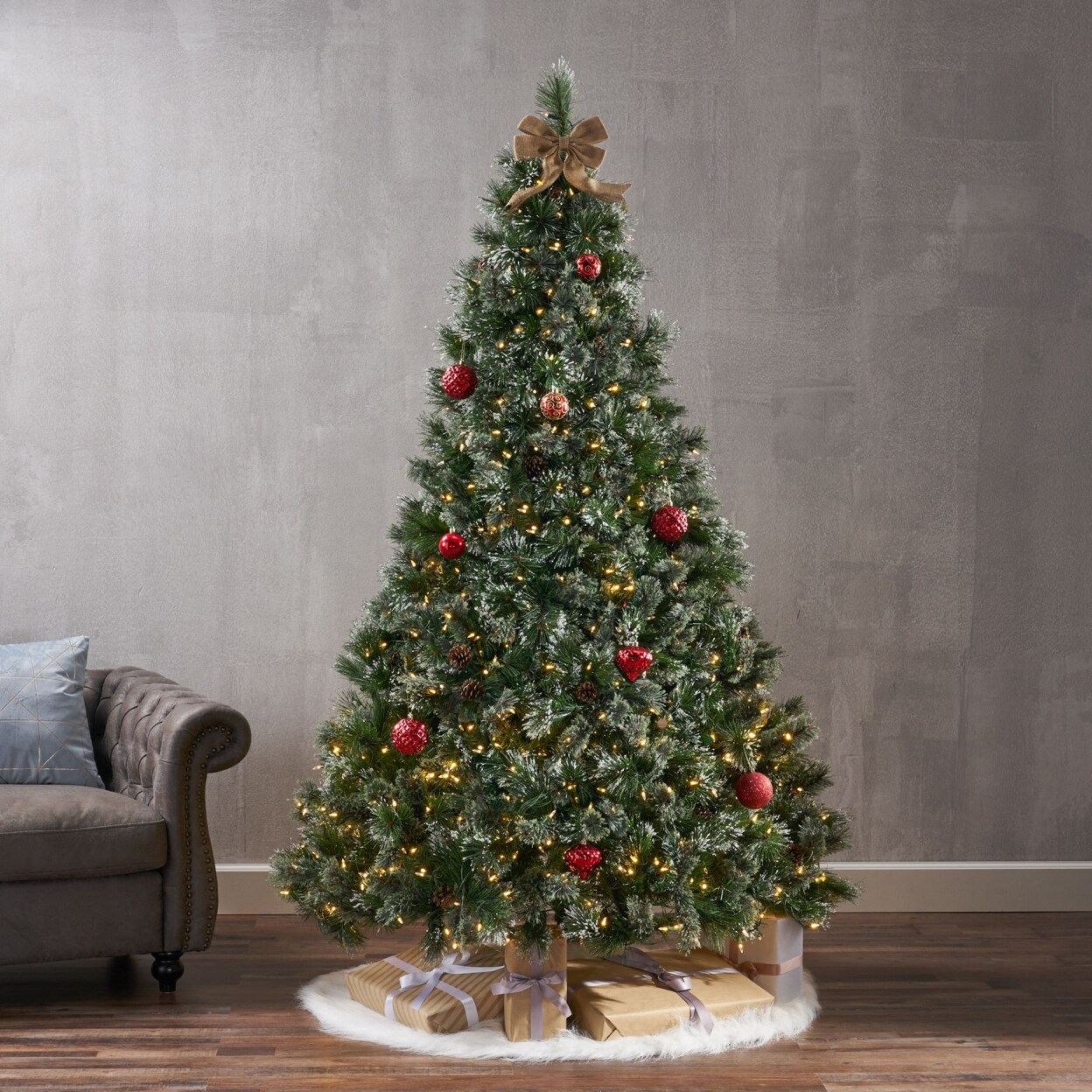 GDF Studio 7-foot Cashmere Pine Pre-Lit Clear LED Artificial Christmas