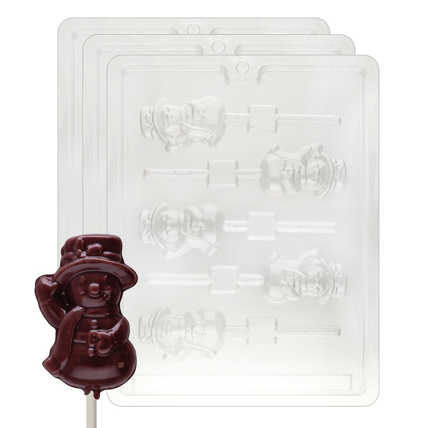 Chocolate Mold Lolly Small Snowman With Hat