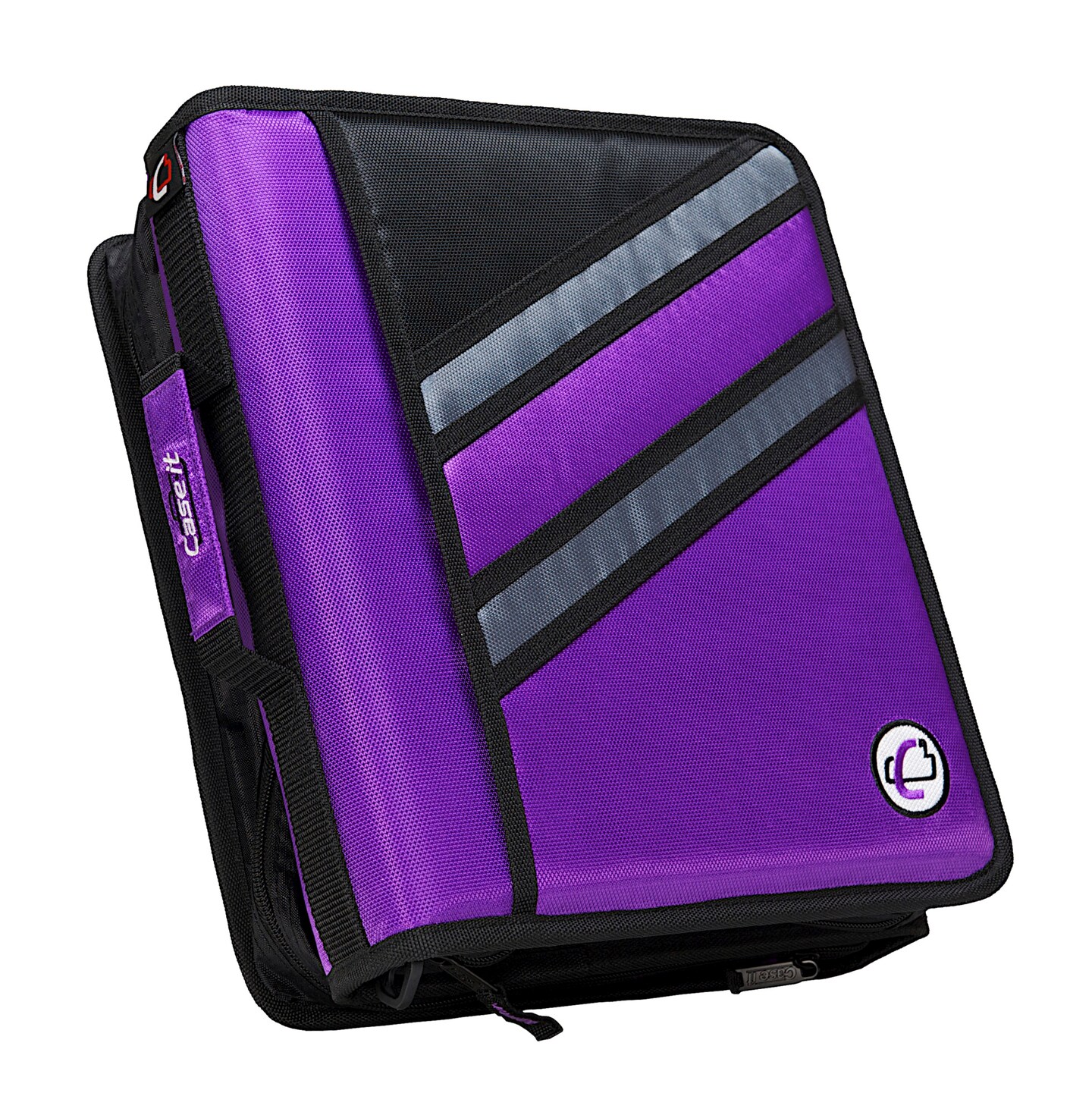 Case&#xB7;it Z-Design Zippered Binder with Tab File, D-Ring, 1-1/2 Inches, Purple