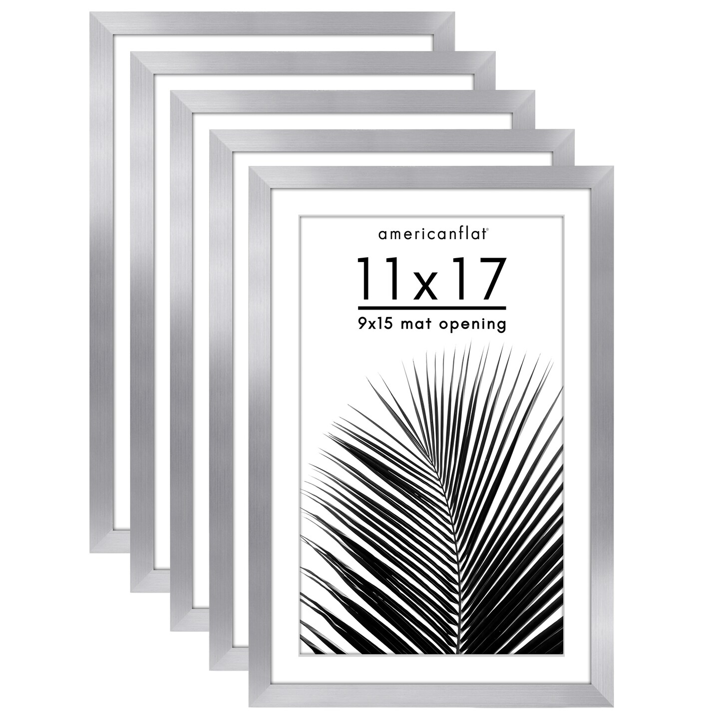 Americanflat Picture Frame Set with Mat - Set of 5 - Photo Frame Set of Five for Wall Display - Plexiglass Cover - Hanging Hardware