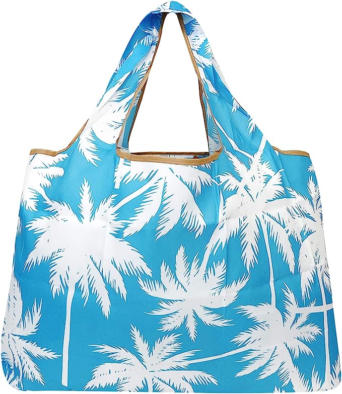 Wrapables Large Foldable Tote Nylon Reusable Grocery Bag, 3 Pack