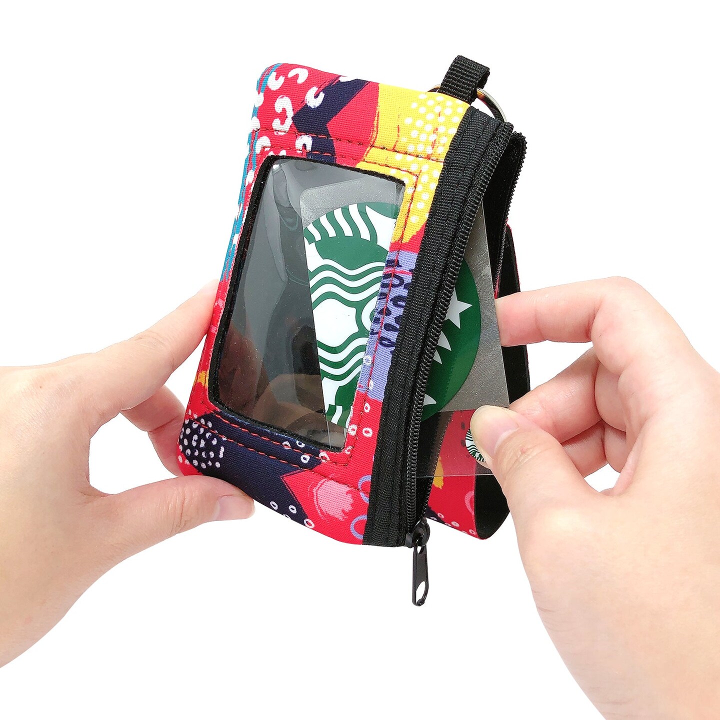 Wrapables Neoprene Mini Wristlet Wallet / Credit Card ID Holder with Lanyard