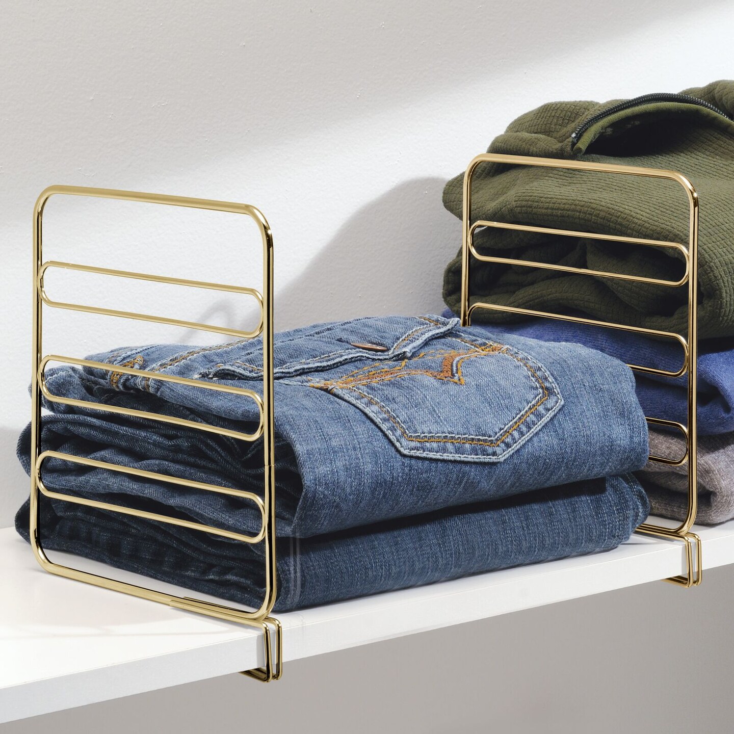 mDesign Versatile Metal Wire closet Shelf Divider and Separator for