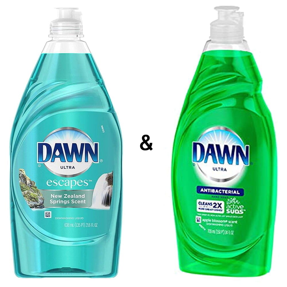 Dawn Escapes New Zealand Spring Scent Dishwashing Liquid, 532ml and Ultra Dishwashing Liquid With Apple Blossom Scent(532ml)