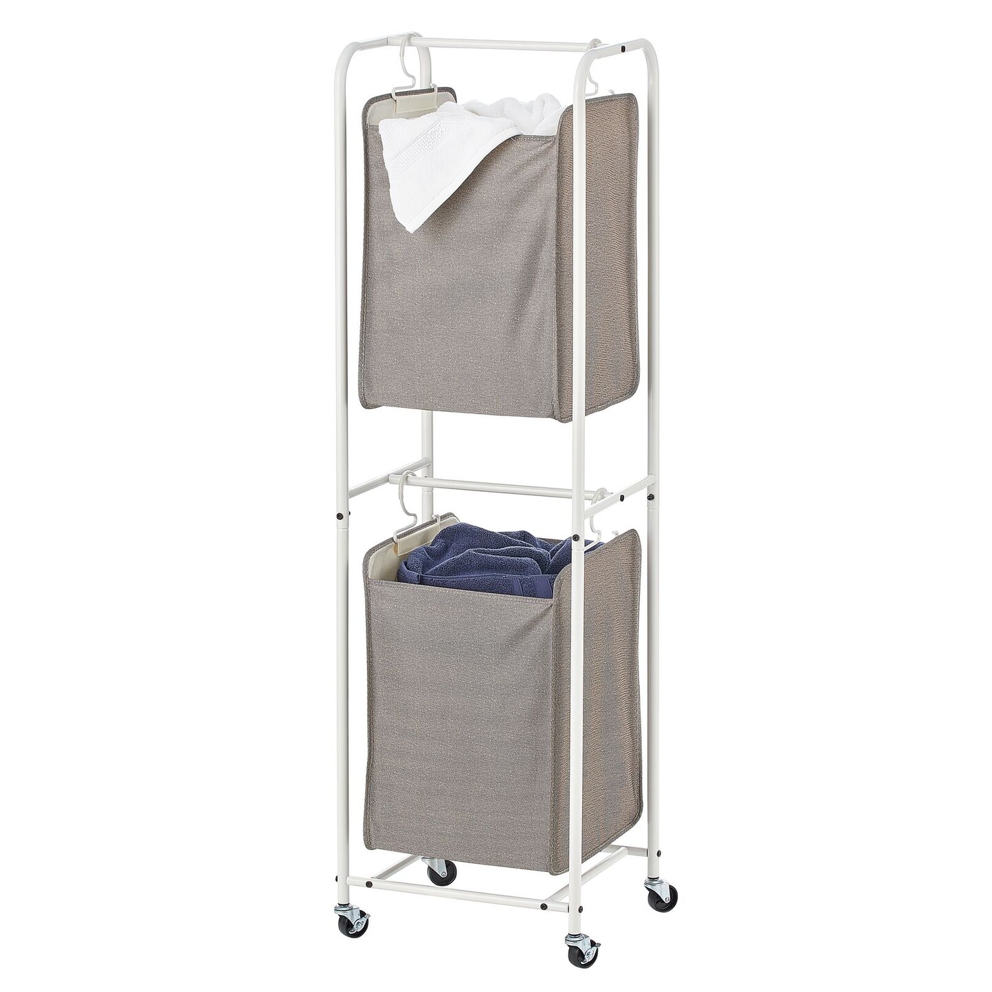 mDesign Vertical Portable Laundry Hamper Basket - Metal Frame
