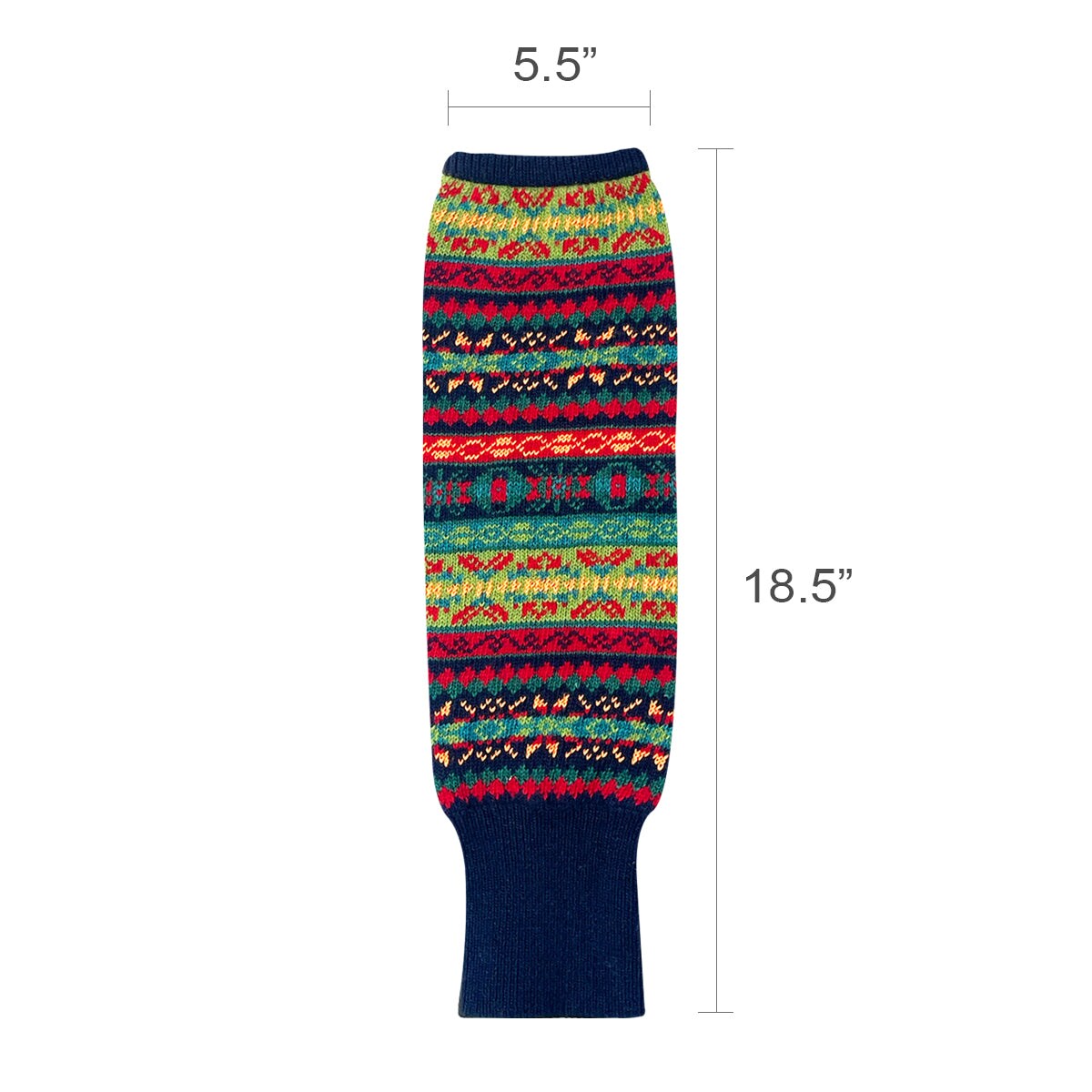 Wrapables Women&#x27;s Bohemian Winter Warm Long Leg Warmers, Knee High Boot Socks, Navy