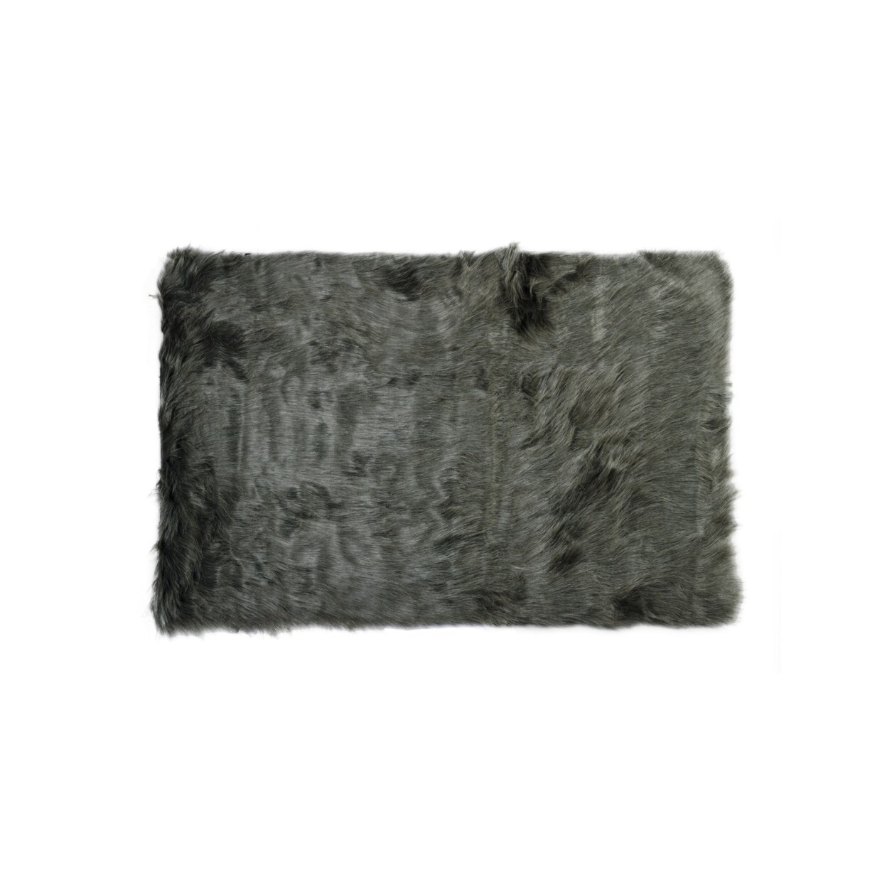 LUXE FAUX FUR HUDSON FAUX FUR SHEEPSKIN RUG/THROW 3&#x27;X5&#x27; GREY