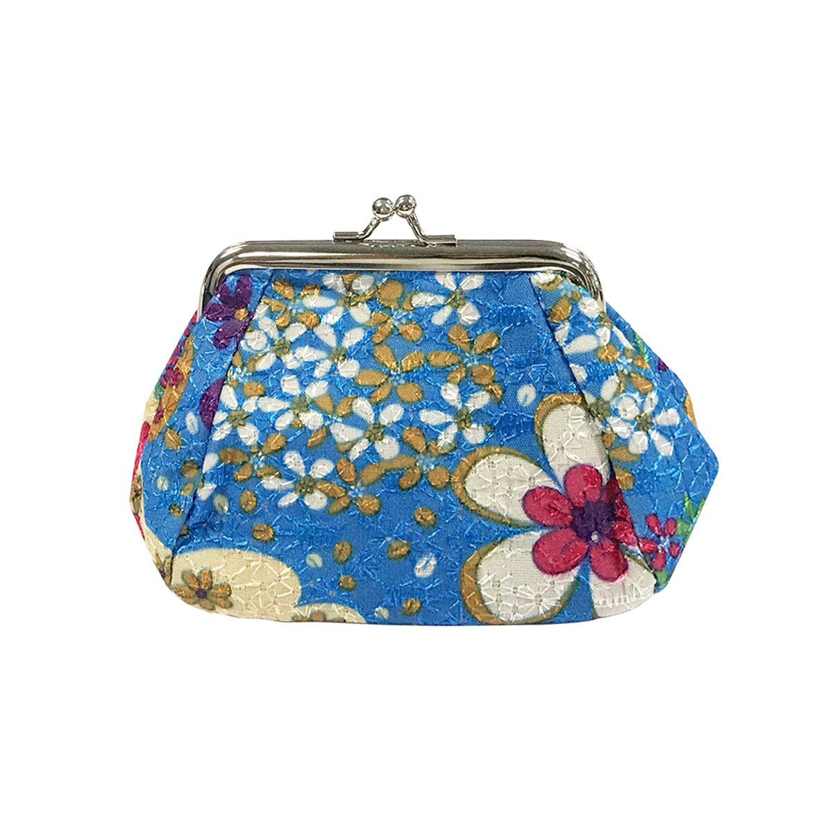 Wrapables Canvas and Embroidered Floral Coin Purse Clutch Wallet (Set of 2)