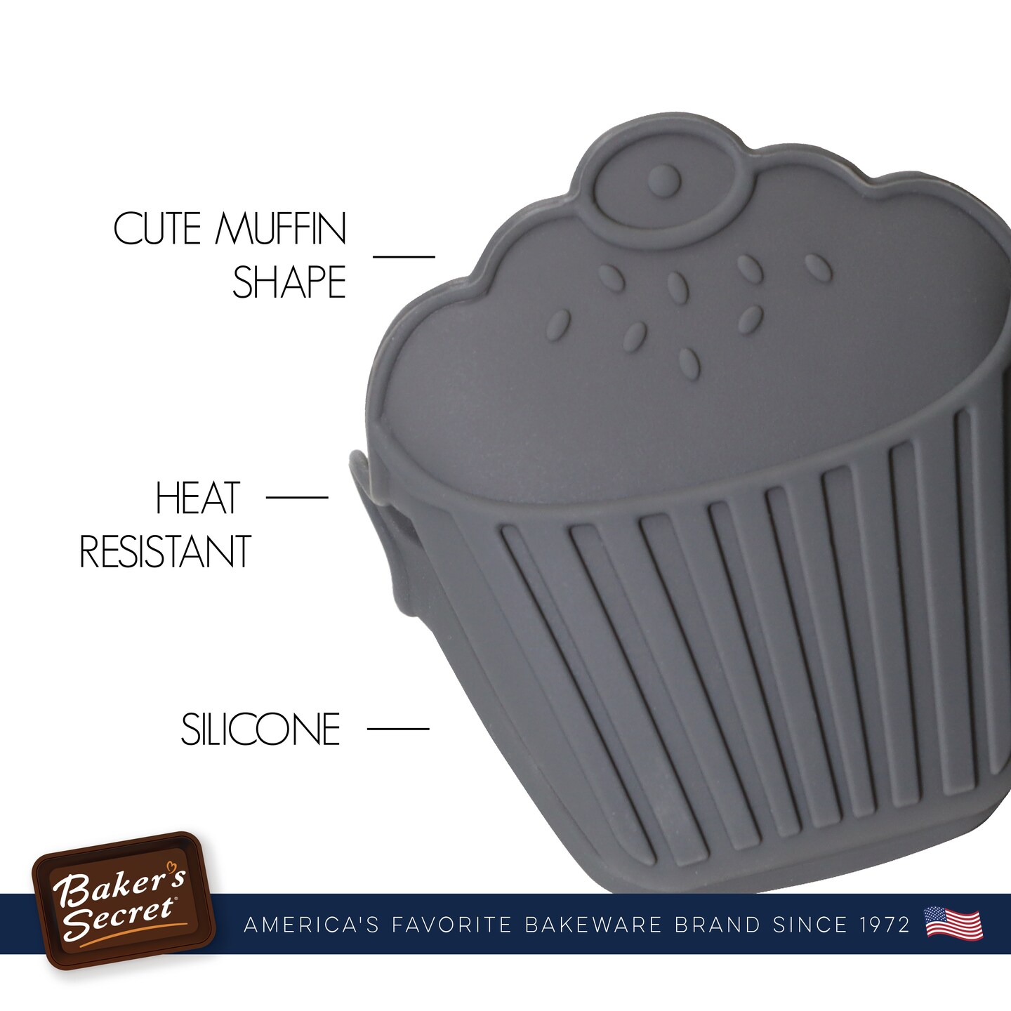 Baker's Secret Silicone Heat Resistant Pot Holder - Black