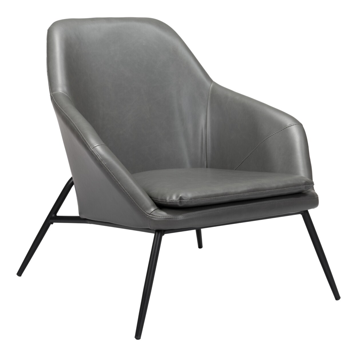 Manuel Accent Chair Vinyl Upholstered On Steel Base Modern Urban Design
