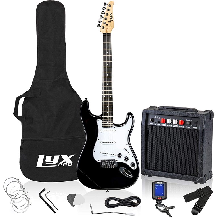 LyxPro Beginner Stratocaster 39” Electric Guitar and Electric Guitar Accessories