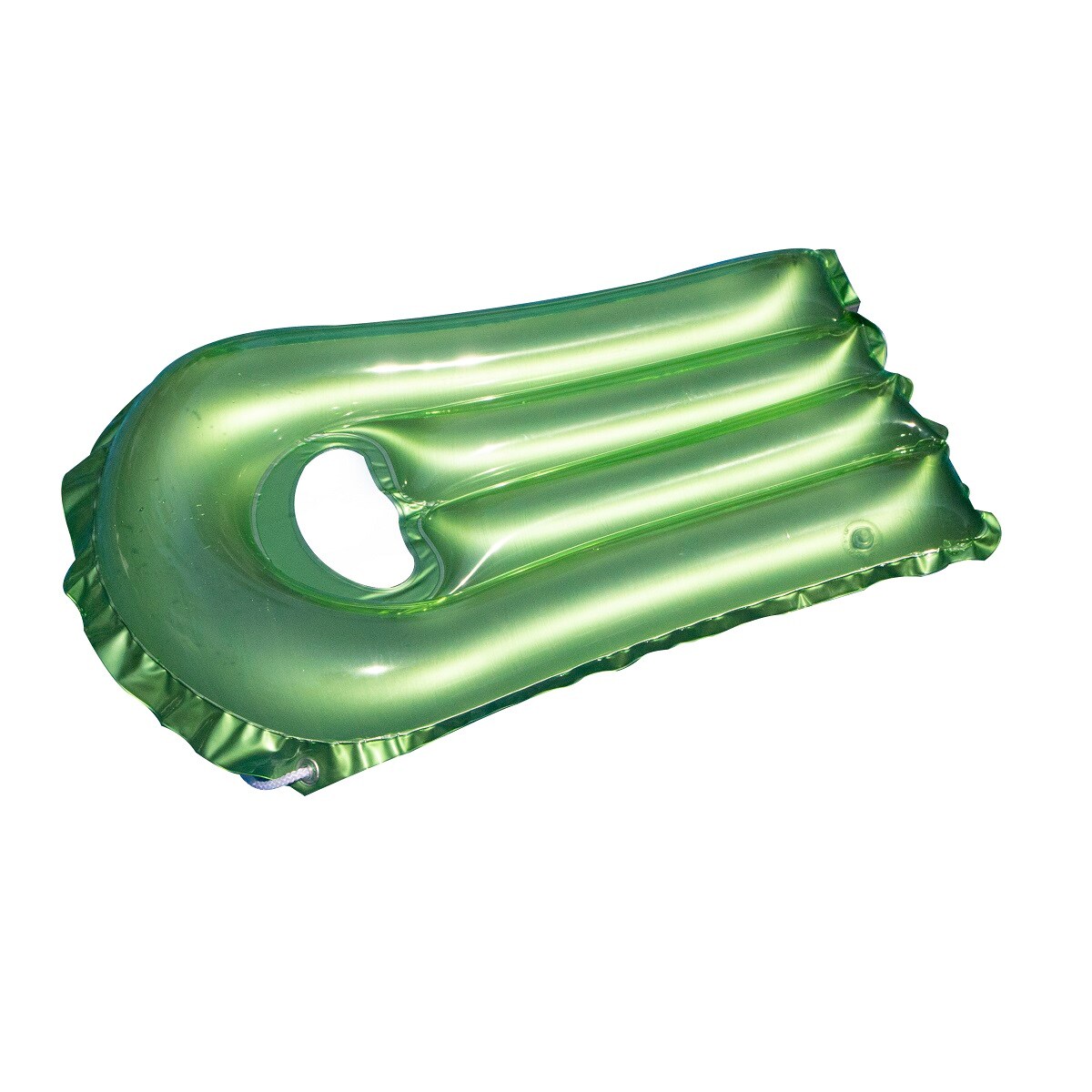 Swim Central 30-Inch Inflatable Transparent Green With Metallic Silver Surf Rider Pool Float