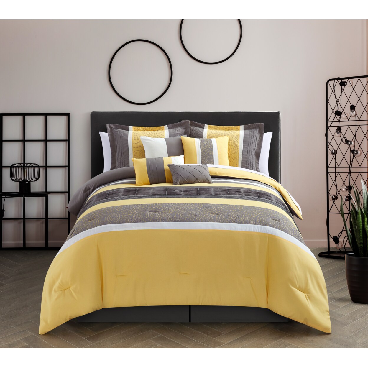 Chic Home 8 selling Piece Sicily Oversized Overfilled Comforter Set, King (L1)