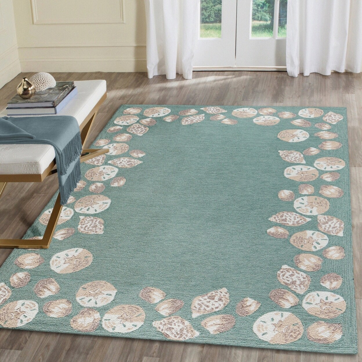 The Rug Department Liora Manne Capri Seashell Border Indoor Outdoor