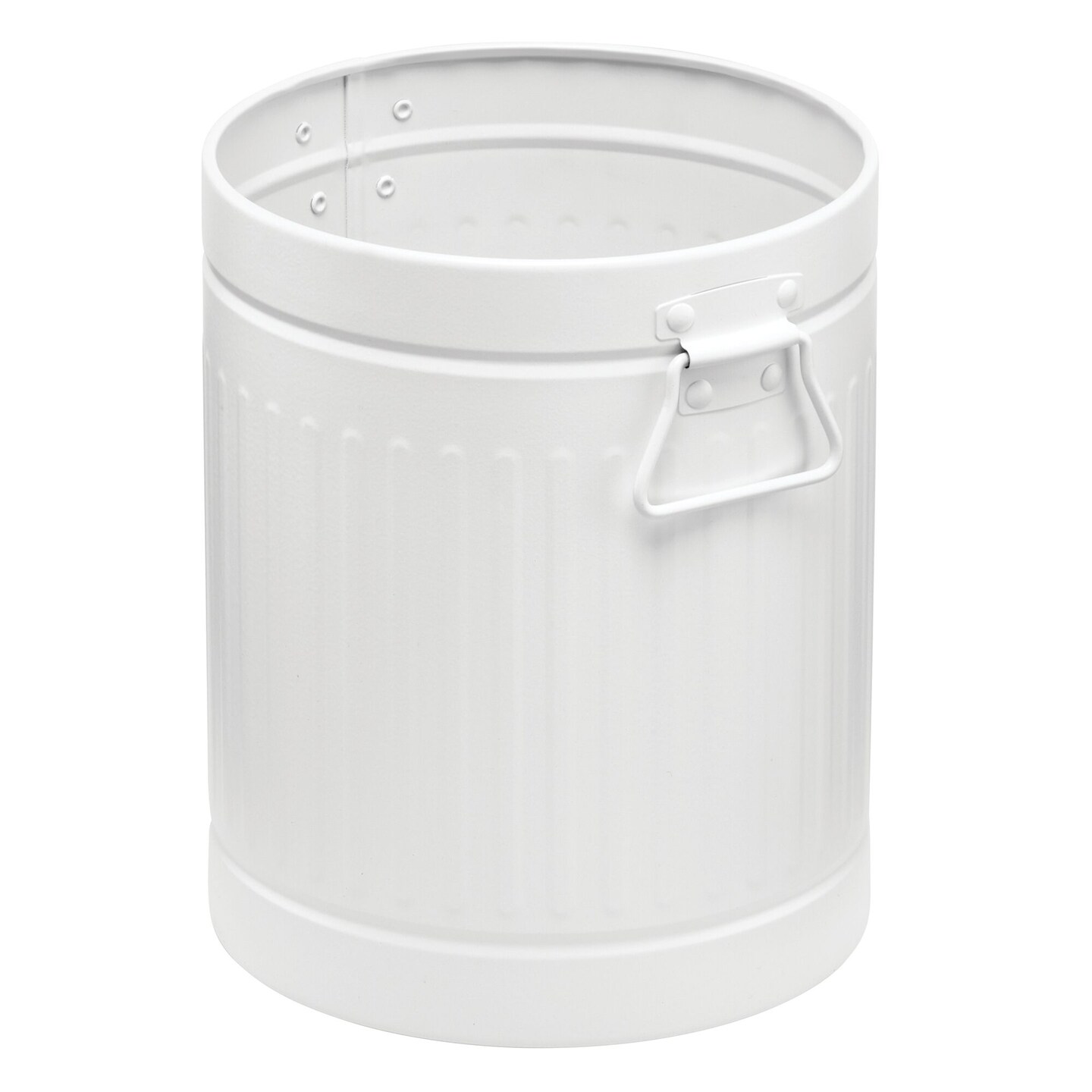 mDesign Steel 2 Gallon Trash Can Wastebasket, Garbage Bin with Handles
