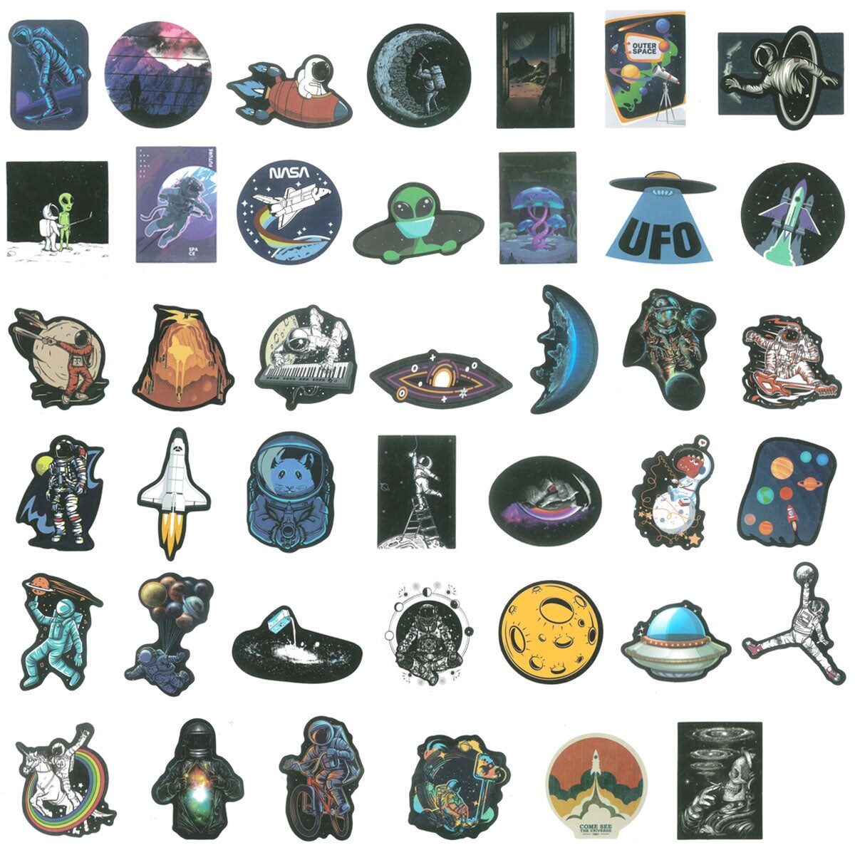Wrapables Waterproof Vinyl Stickers for Water Bottles, Laptop, Phones, Skateboards, Decals for Teens, 80pcs