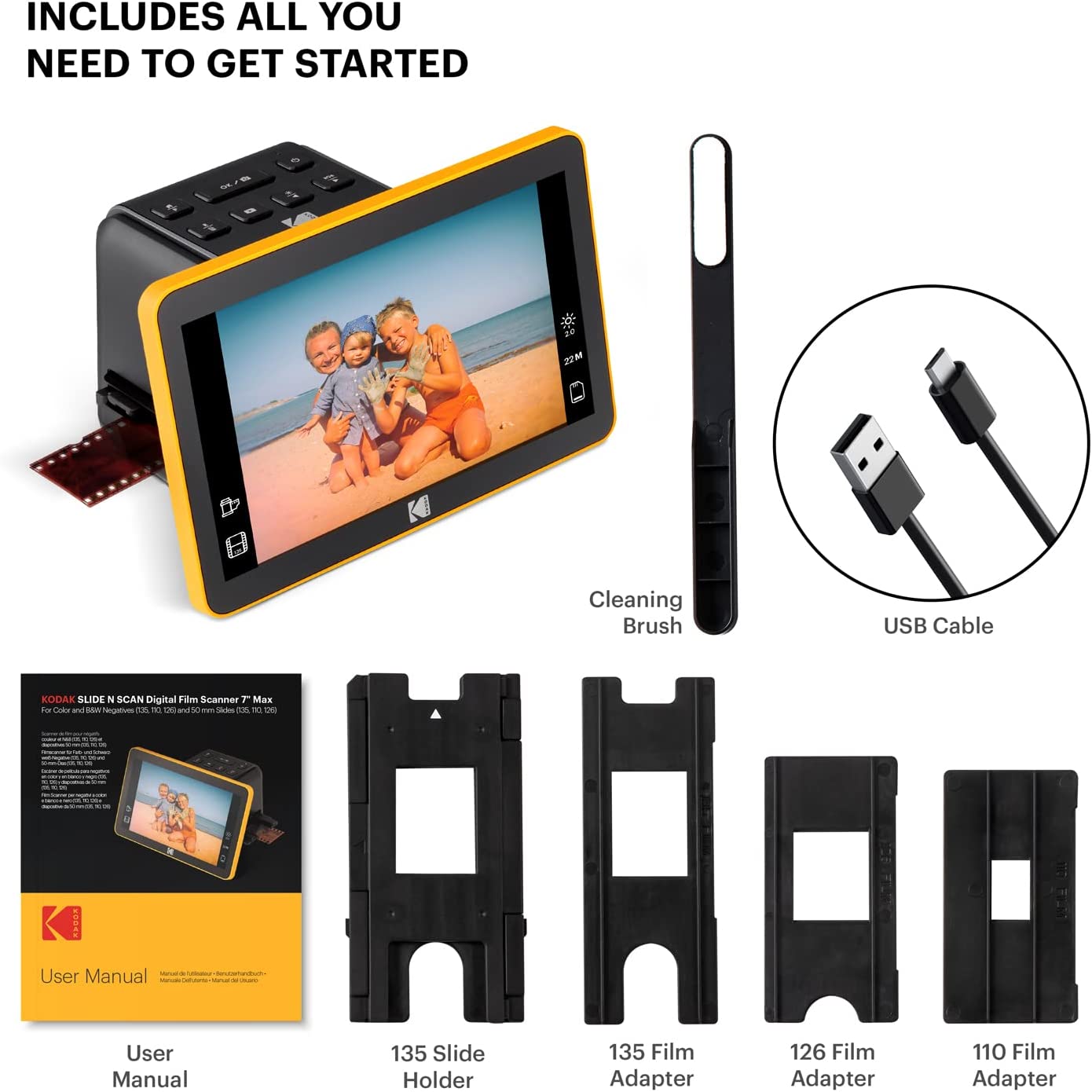 Kodak Slide N SCAN Digital Portable Film Scanner 7&#x22; LCD Screen, Slide Viewer &#x26; Slide Scanner