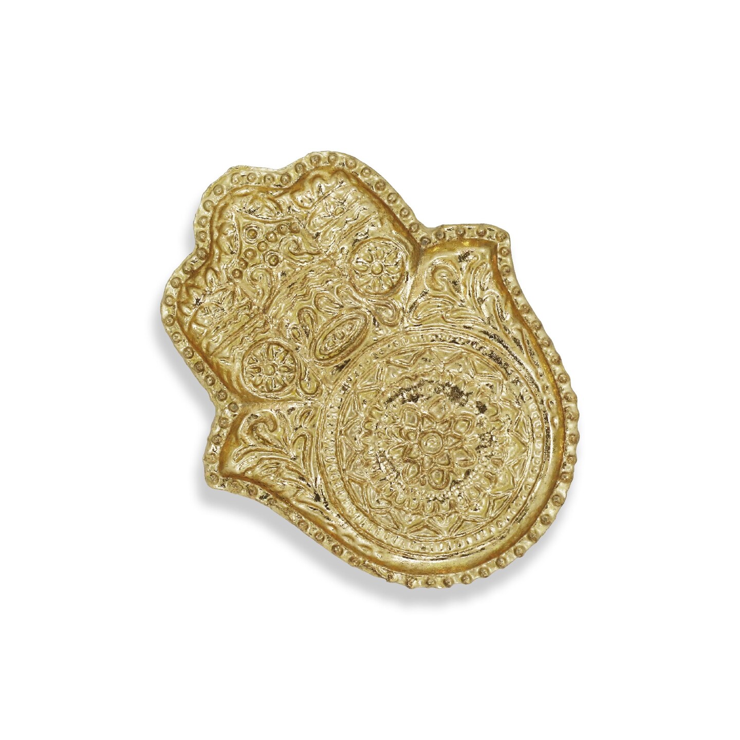 Contemporary Home Living 6&#x201D; Gold Hamsa Hand Inspired Table Decor