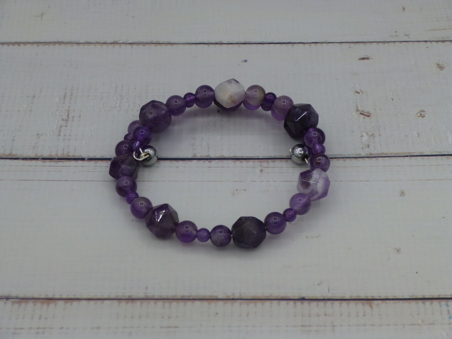Amethyst Memory Wire Bracelet with Faceted Stones Purple Quartz Crystal  Healing Crystal Chakra Jewelry Handcrafted Healing MakerPlace by Michaels