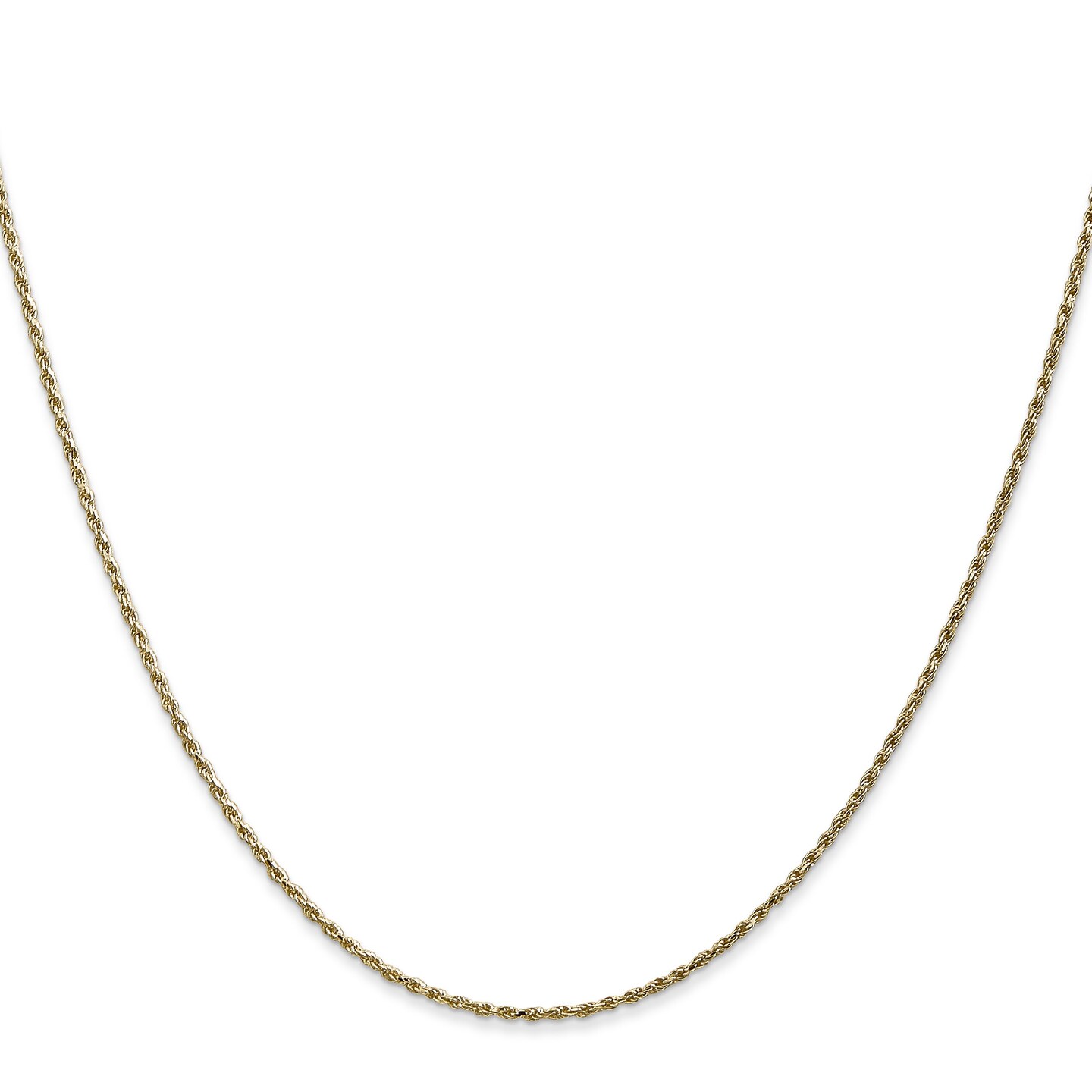 14K Yellow Gold 1mm Rope Chain Jewelry 16&#x22; FindingKing