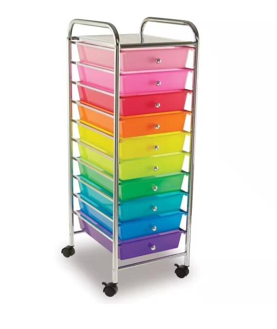 10-Drawer Multipurpose Mobile Rolling Utility Storage Organizer Cart