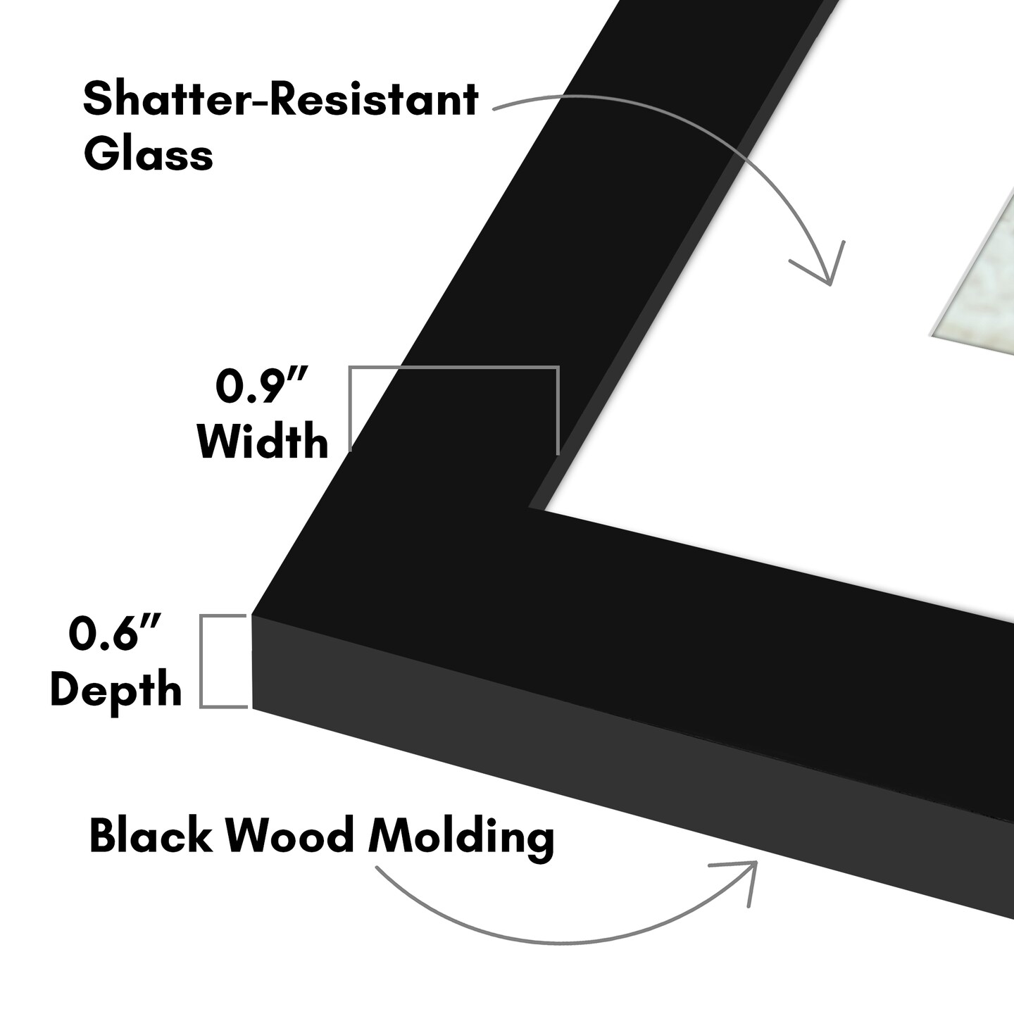 Americanflat Picture Frame with Mat - Photo Frame for Wall Display - Shatter Resistant Glass - Adjustable Hanging Hardware - Includes Easel - Black