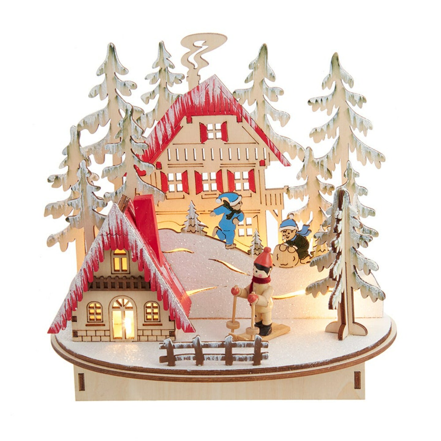 Ksa Led Lighted Wooden Ski Resort Village Christmas Tabletop Decoration 8 Michaels