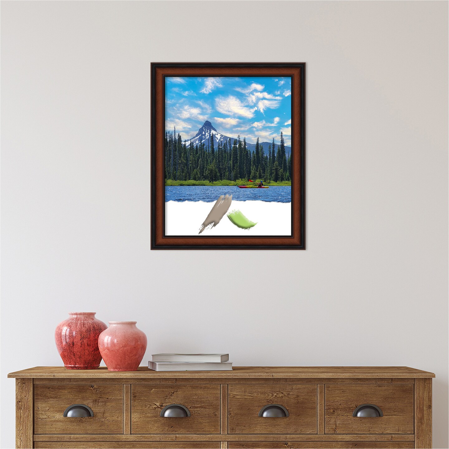 Cyprus Walnut Narrow Wood Picture Frame, Photo Frame, Art Frame