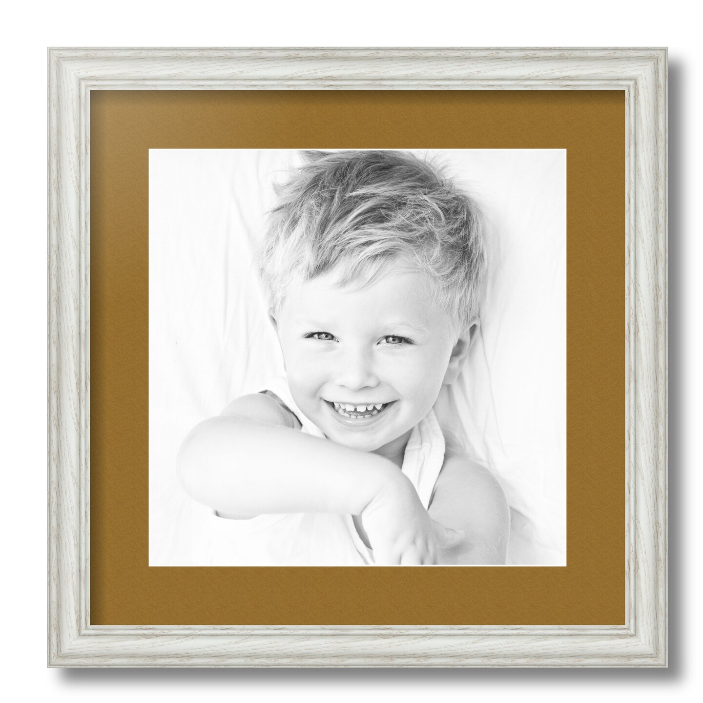 ArtToFrames 16x16" Matted Picture Frame with 12x12" Single Mat Photo Opening Framed in 1.25" White and 2" Mat (FWM-4098-16x16)