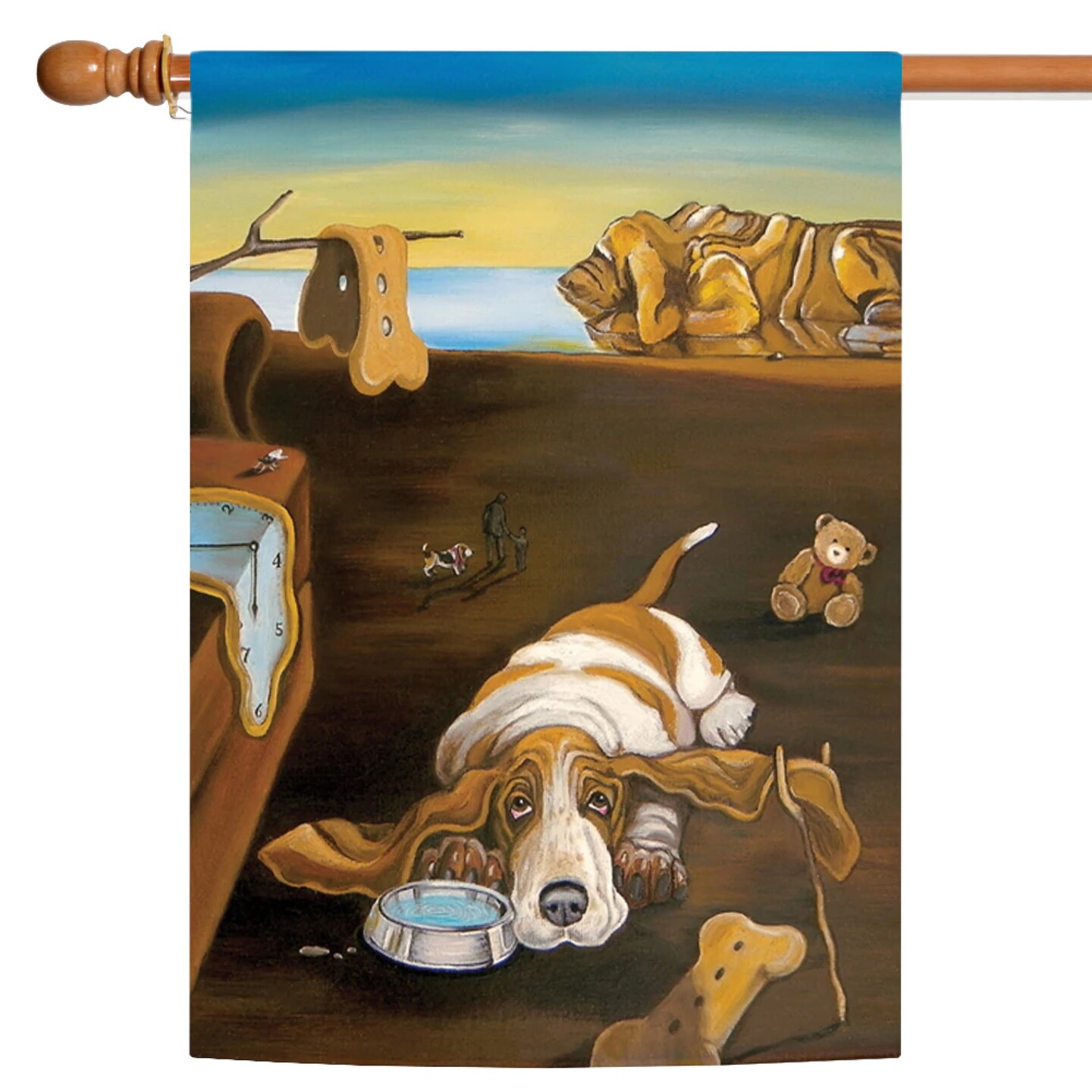 Toland Home Garden Salvador Doggy Basset Hound Outdoor House Flag 40&#x22; x 28&#x22;