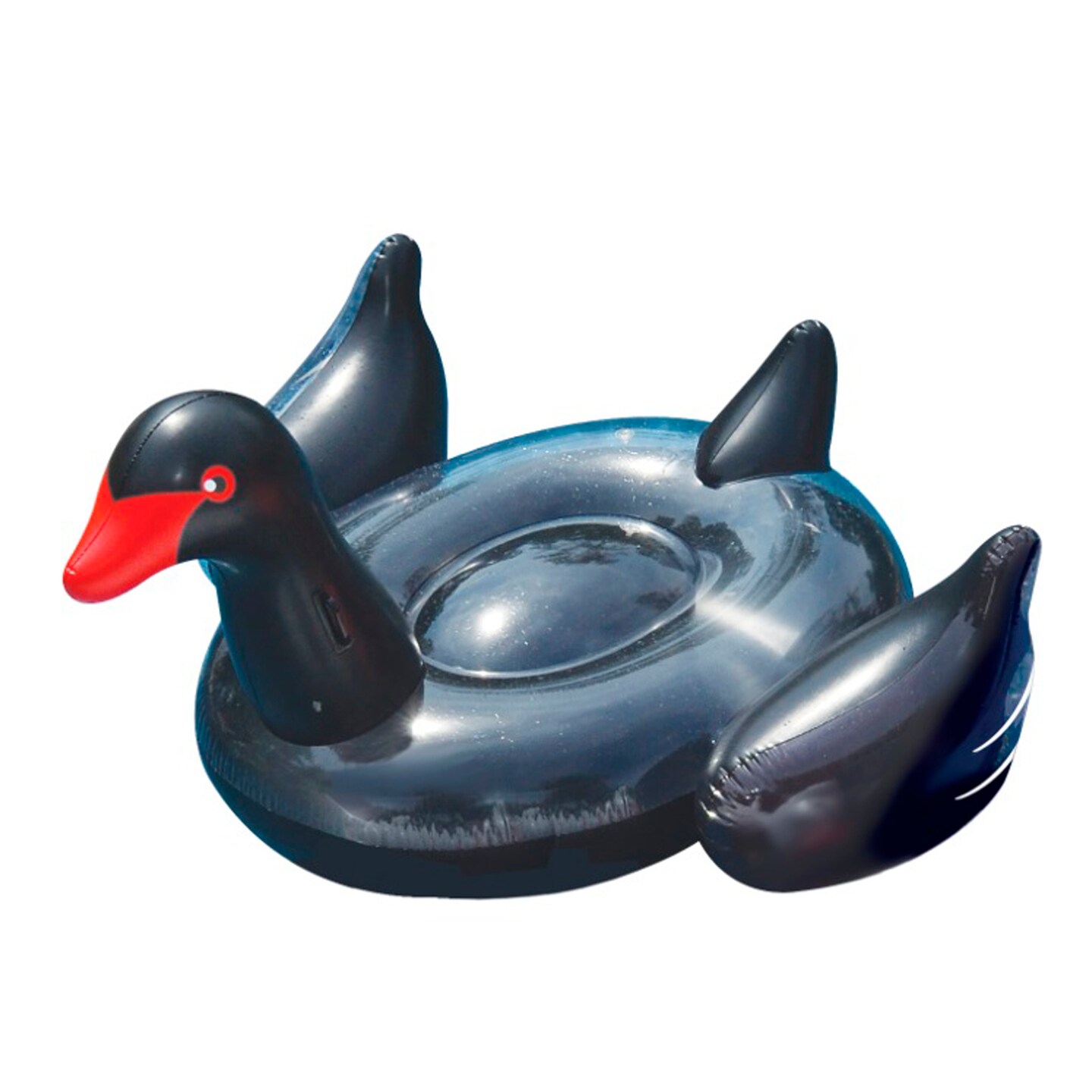 Swim Central Inflatable Black Giant Swan Swimming Pool Ride-On Float Toy, 75-Inch