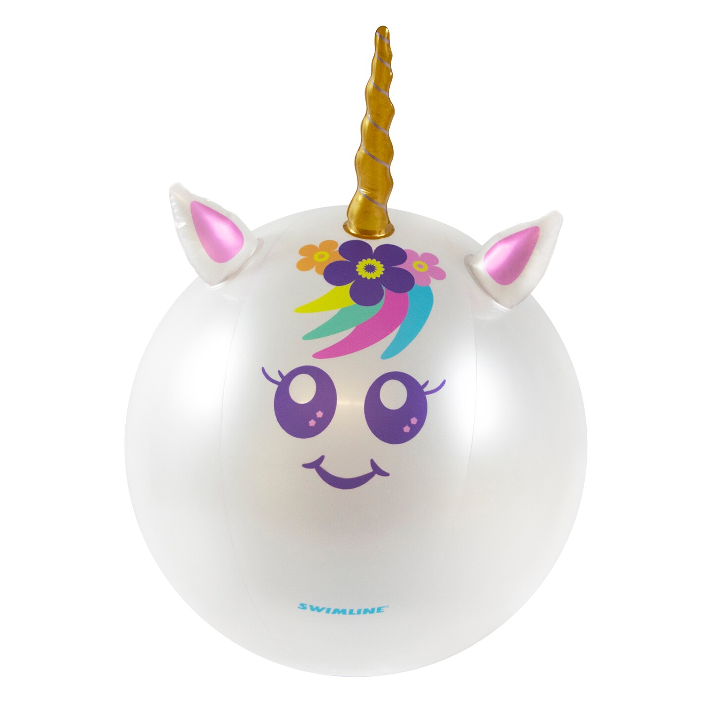 Swim Central Inflatable Rainbow Unicorn Beach Ball - 29"