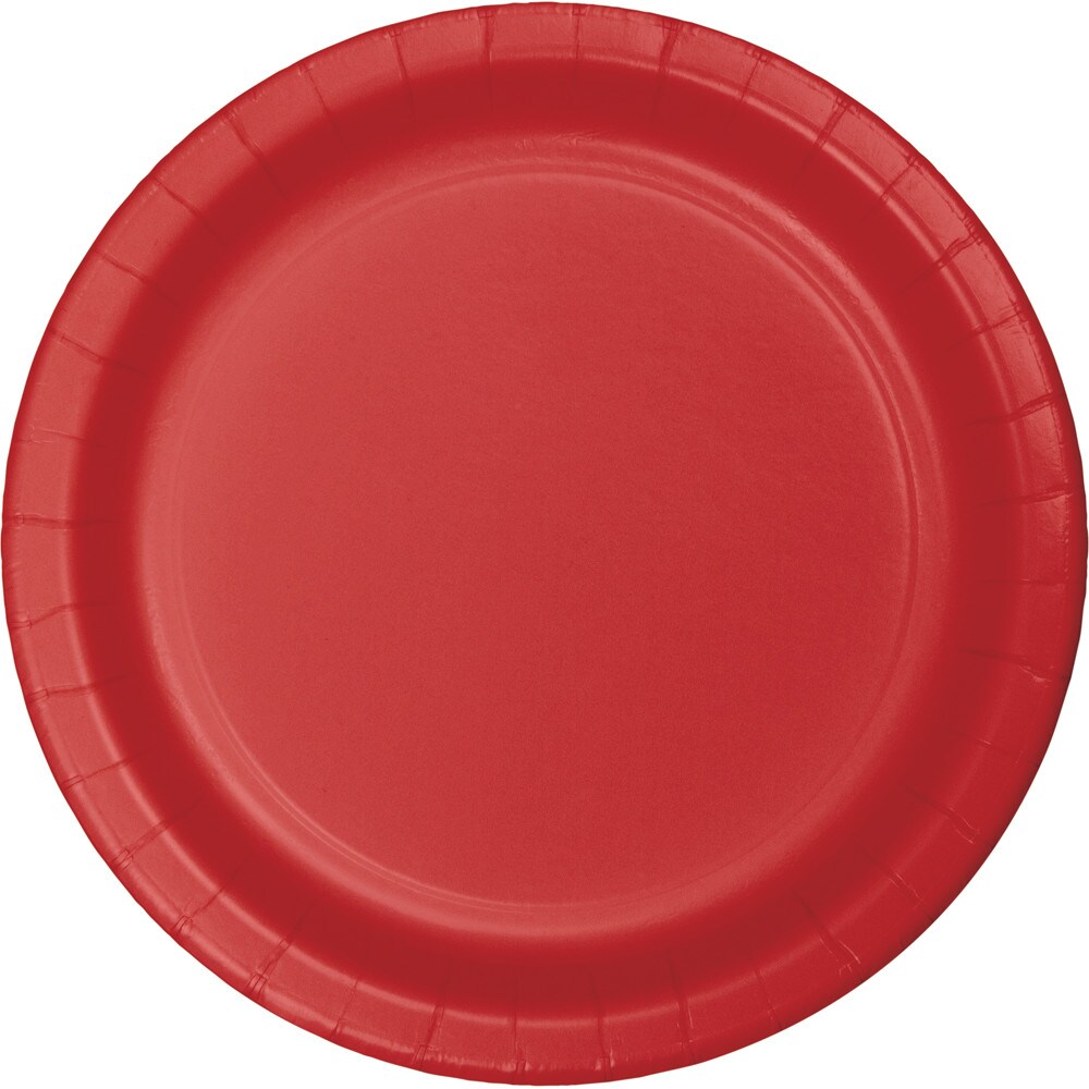 Party Central Disposable Paper Party Luncheon Plates - 7" - Red - Club Pack of 900