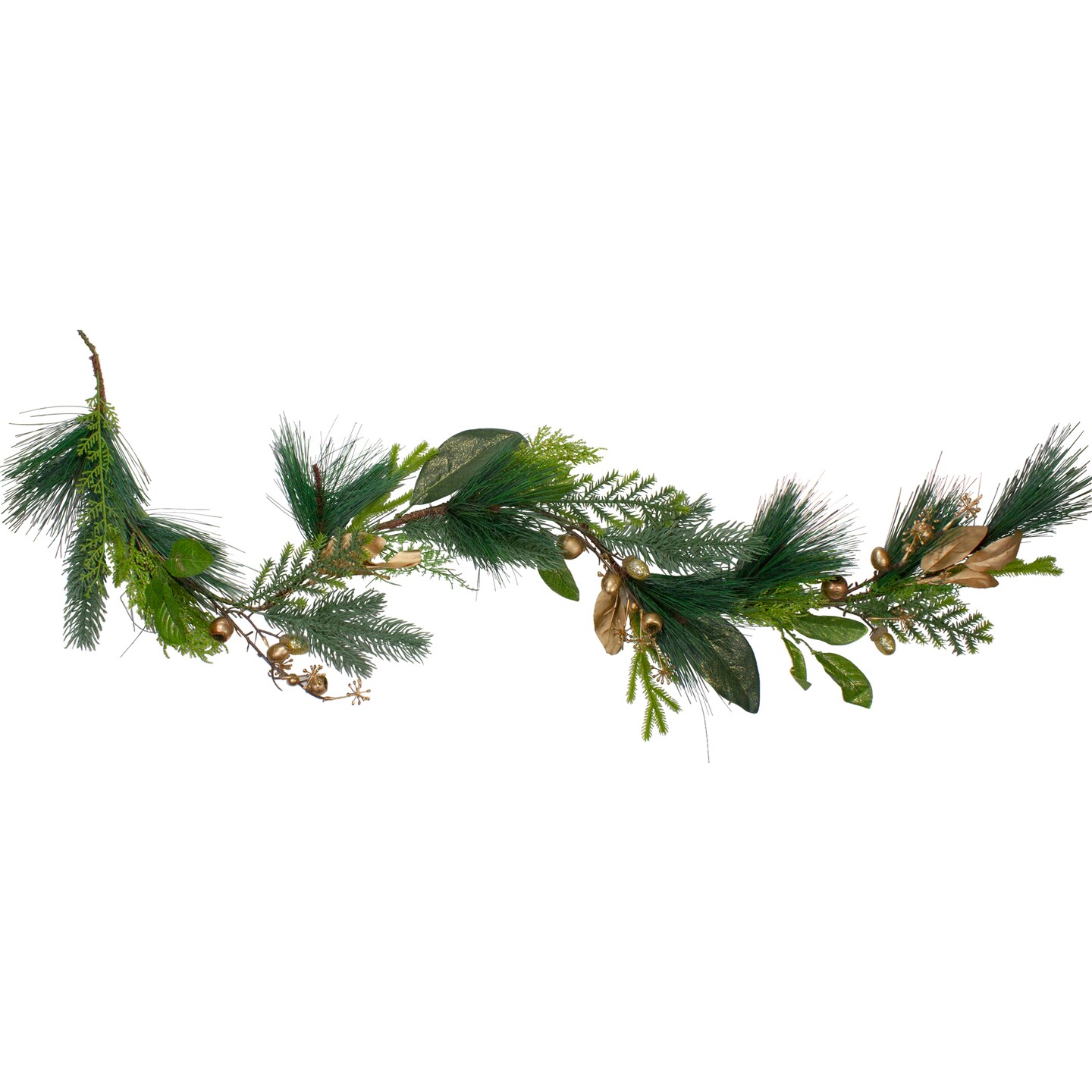 Northlight 5' Leaves Berry and Cedar Glittered Dusted Artificial Christmas Garland - Unlit