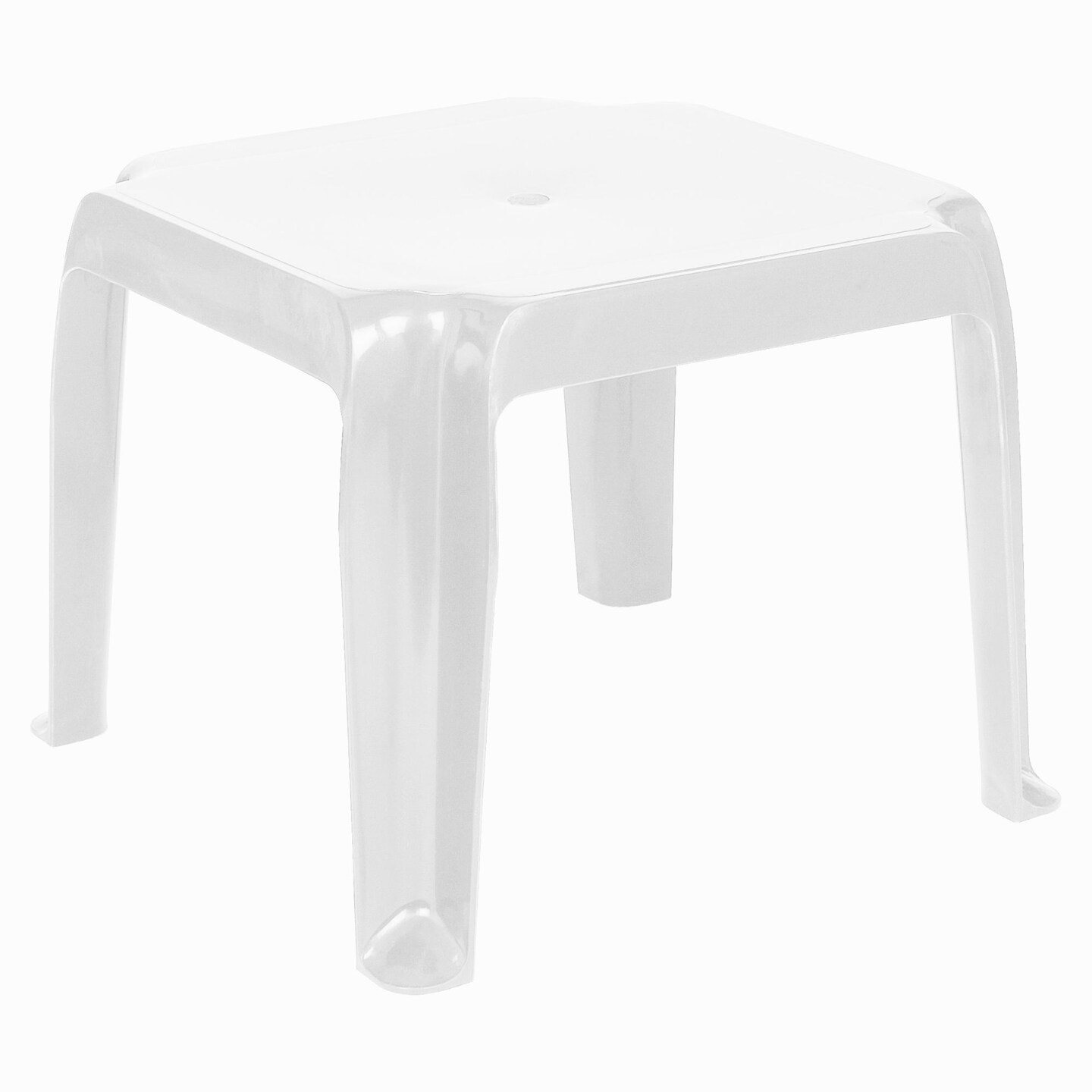Luxury Commercial Living Set of 2 White Stackable Square Patio Side Tables 16&#x22;