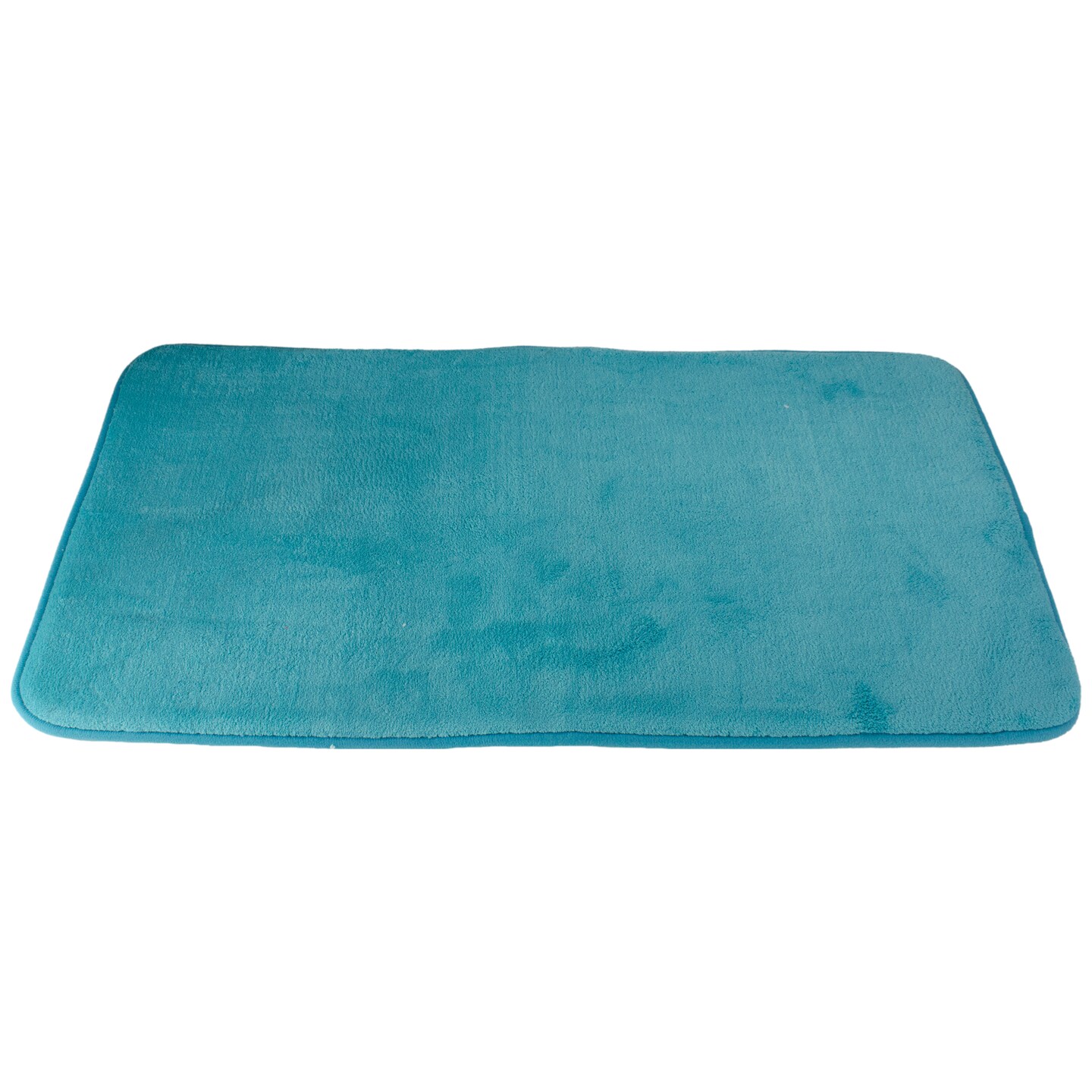 Avon 70&#x22; Aqua Blue and White Shower Curtain and Bath Mat Set