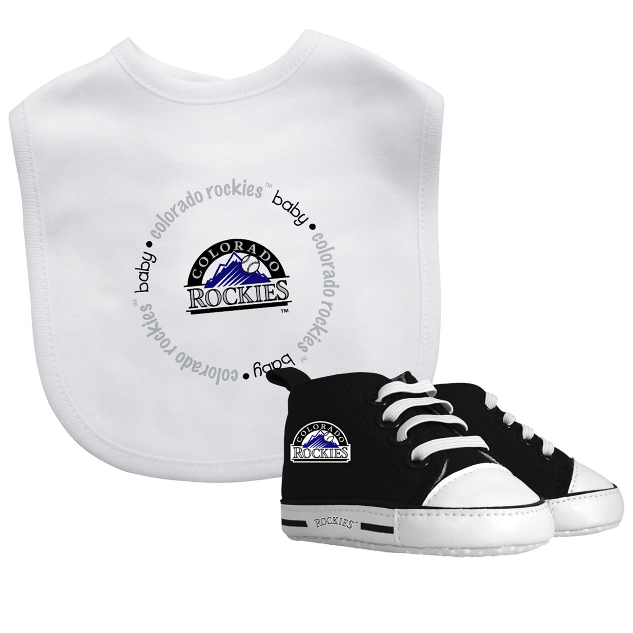 Baby Fanatic 2 Piece Bid and Shoes - MLB Colorado Rockies - White Unisex  Infant Apparel