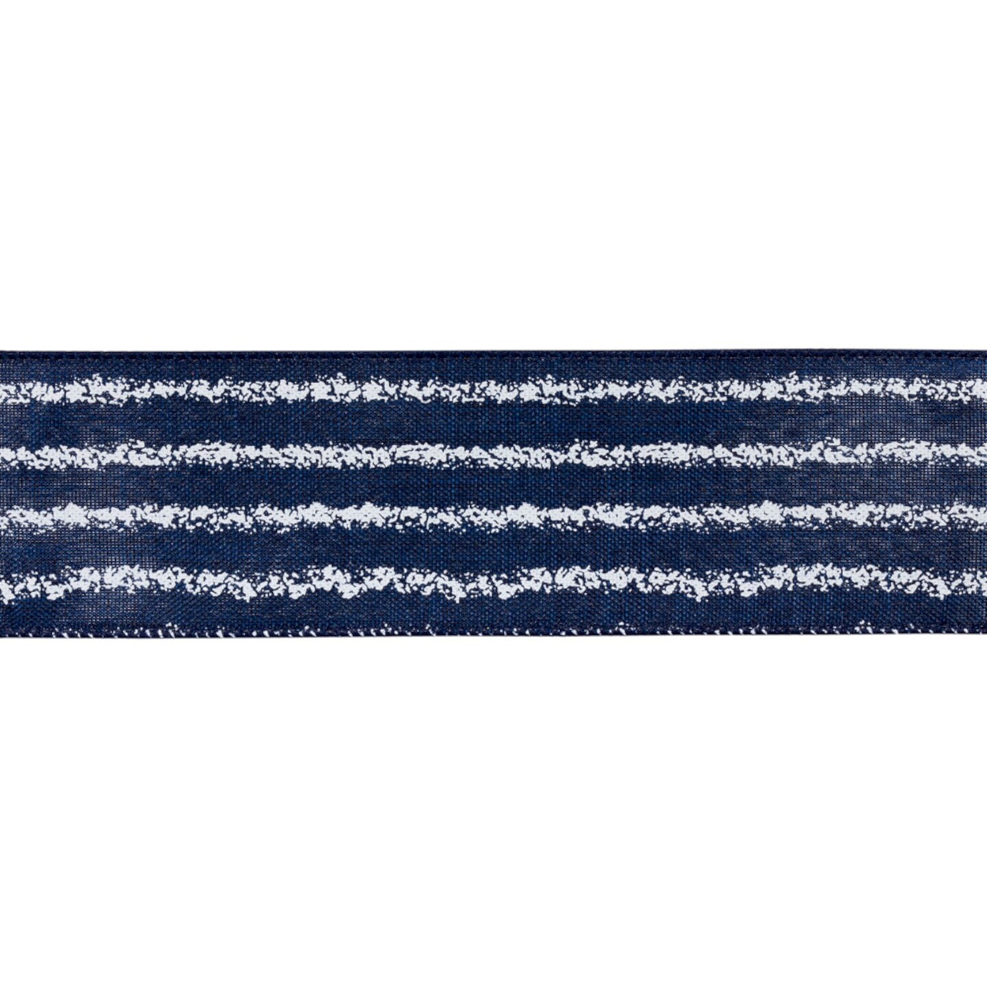 Melrose Stripe Wired Craft Ribbon - 2.5" x 10 Yards - Blue and White - Set of 6