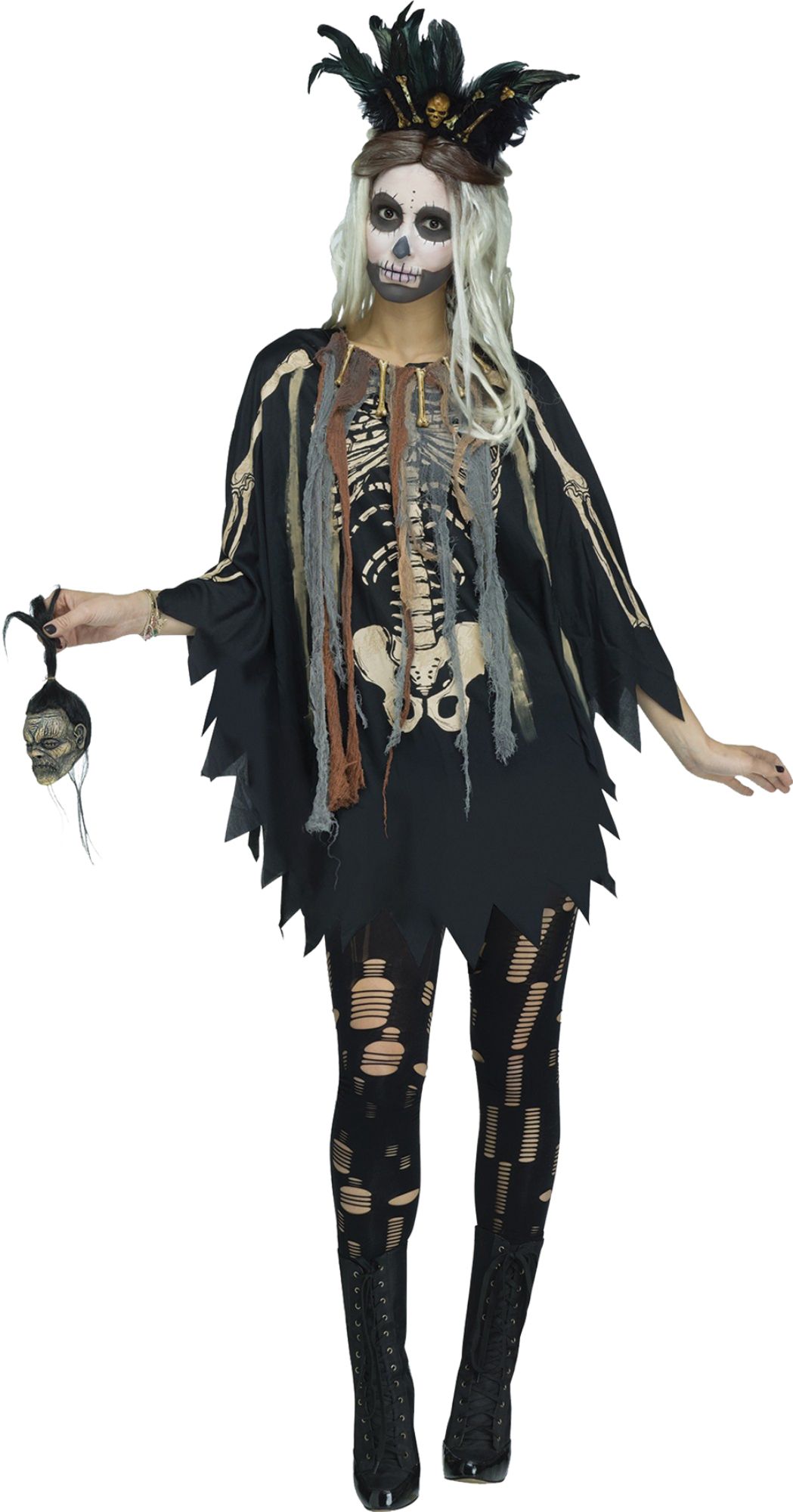 The Costume Center Black Voodoo Poncho Women Adult Halloween Costume - One Size