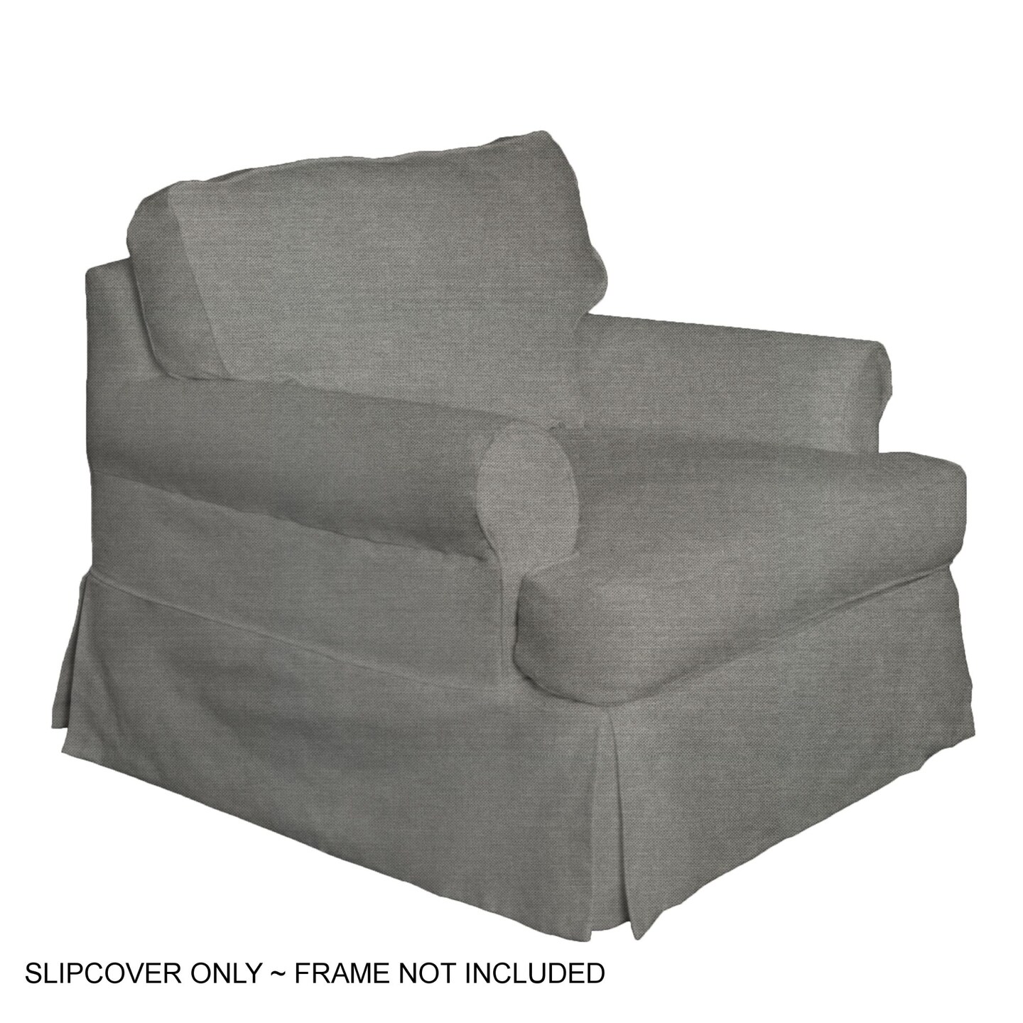 The Hamptons Collection Sunset Trading Horizon T-Cushion Chair Slipcover  Performance Fabric  Gray