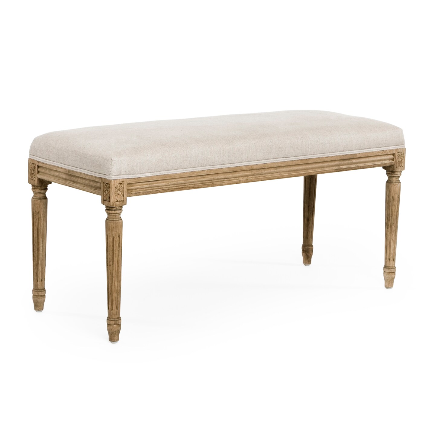 Zentique 40&#x22; Brown Contemporary Lille Bench with Square Border