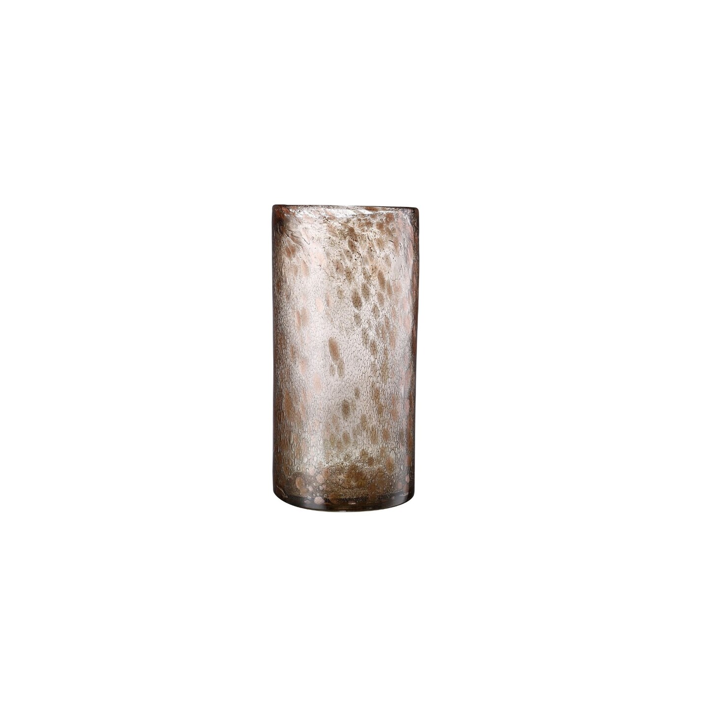 CC Home Furnishings 13&#x22; Brown Leopard Print Hurricane Hand Blown Glass Vase