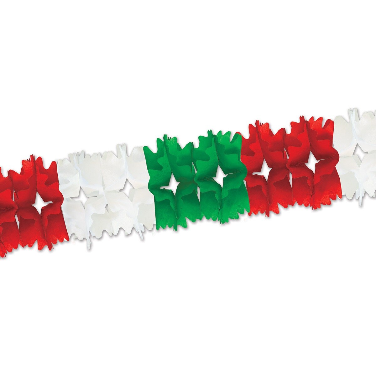 Beistle Club Pack of 12 Packaged Red, White and Green Festive Pageant Garland Decorations 14.5&#x27;