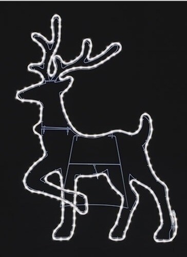 Roman LED Rope Light Reindeer Silhouette Outdoor Christmas Decoration - 37.75" - Pure White