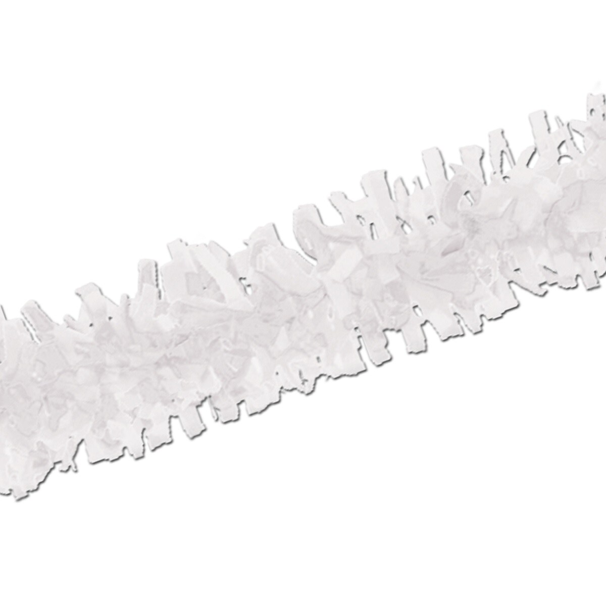 Beistle Club Pack of 12 Packaged Snow White Tissue Festooning Decorations 25'