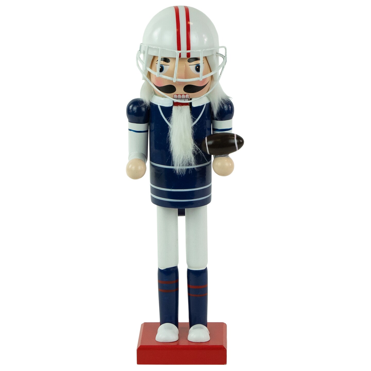 Northlight 14&#x22; Red and White Wooden Christmas Nutcracker Football Player