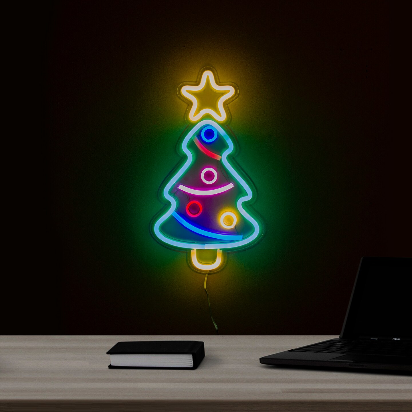 Northlight LED Christmas Tree Neon Lighted Window Decoration - 15&#x22;