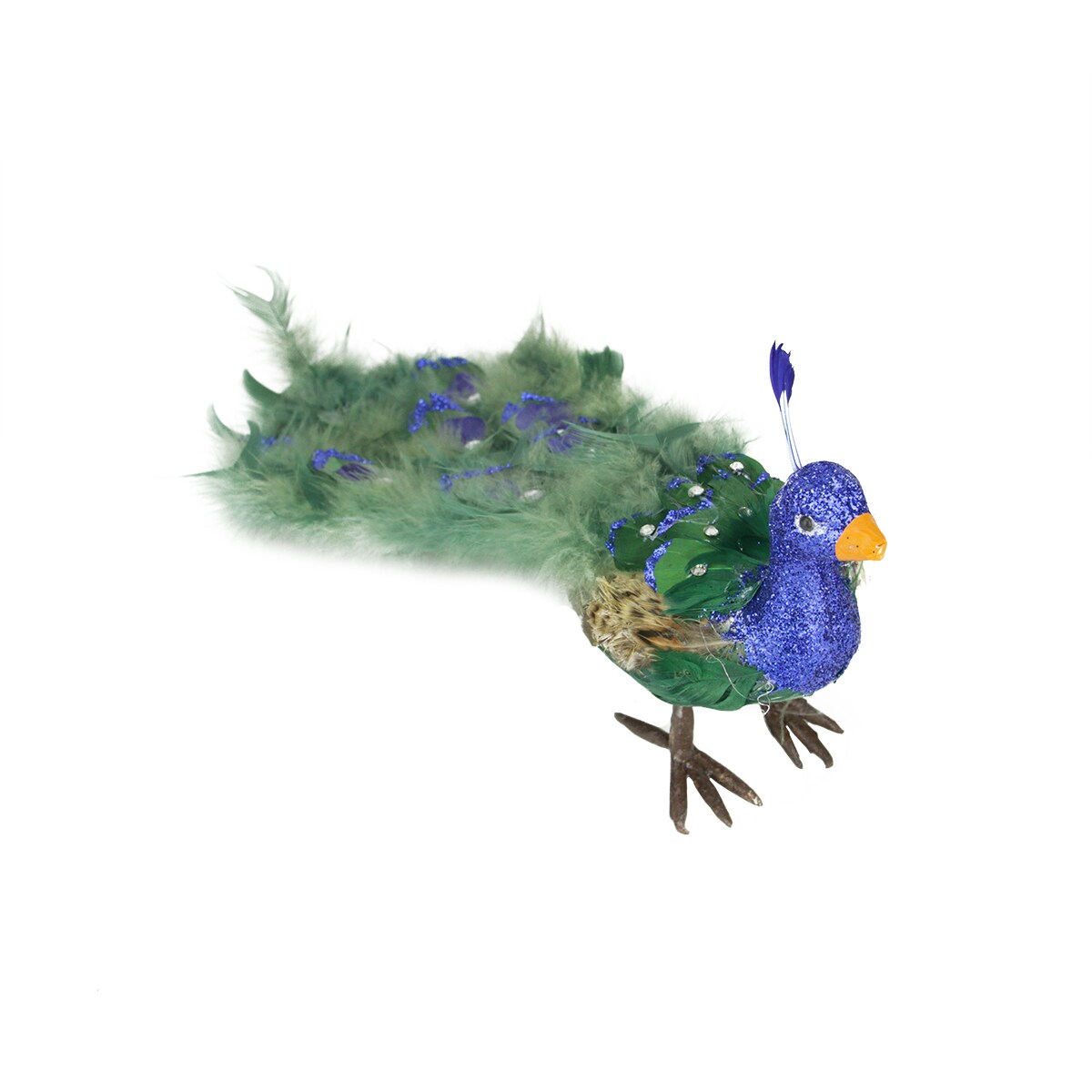 Northlight Peacock with Closed Tail Feathers - 19&#x22; - Green and Blue