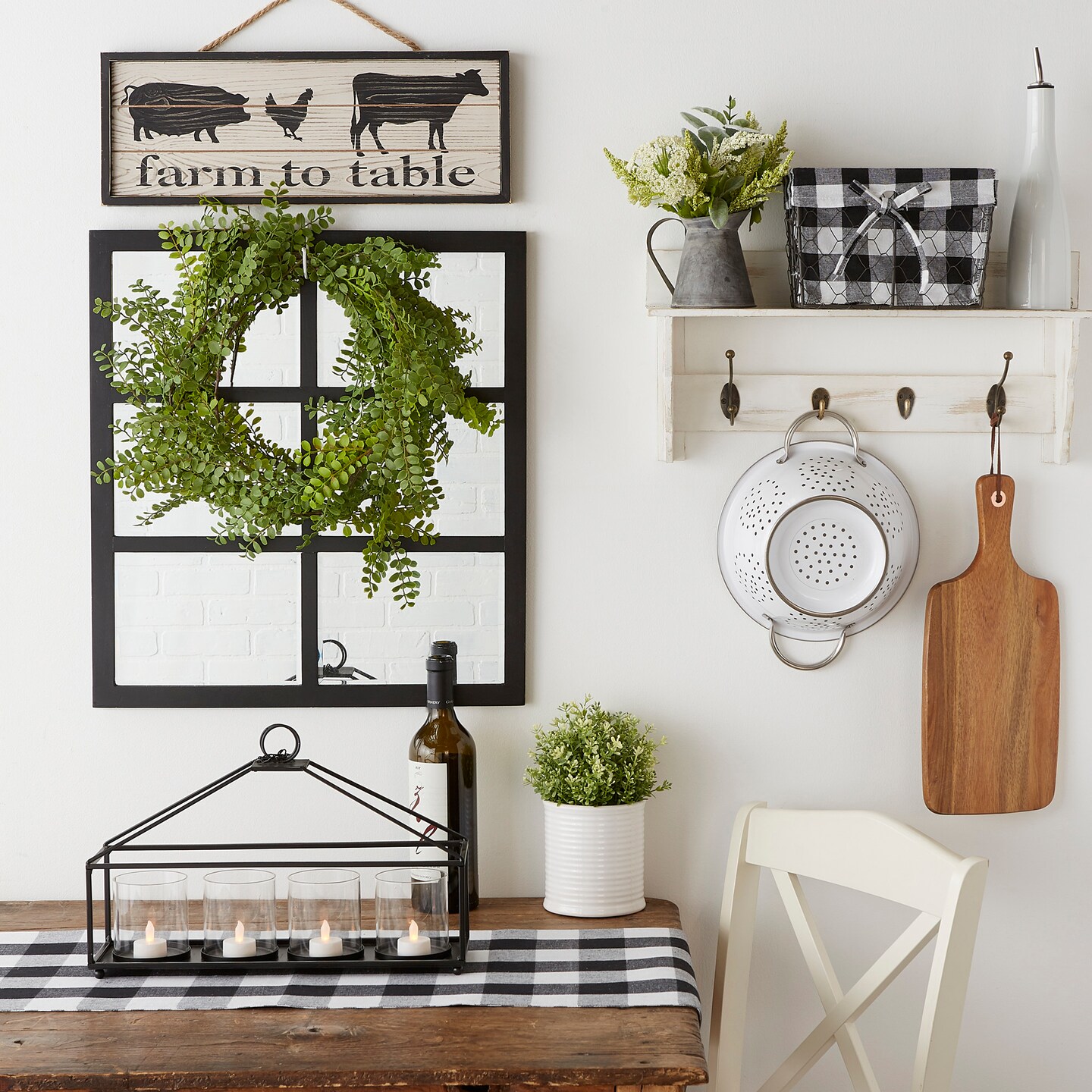 Contemporary Home Living 18.5" Brown and Black Farm to Table Rectangular Farmhouse Sign